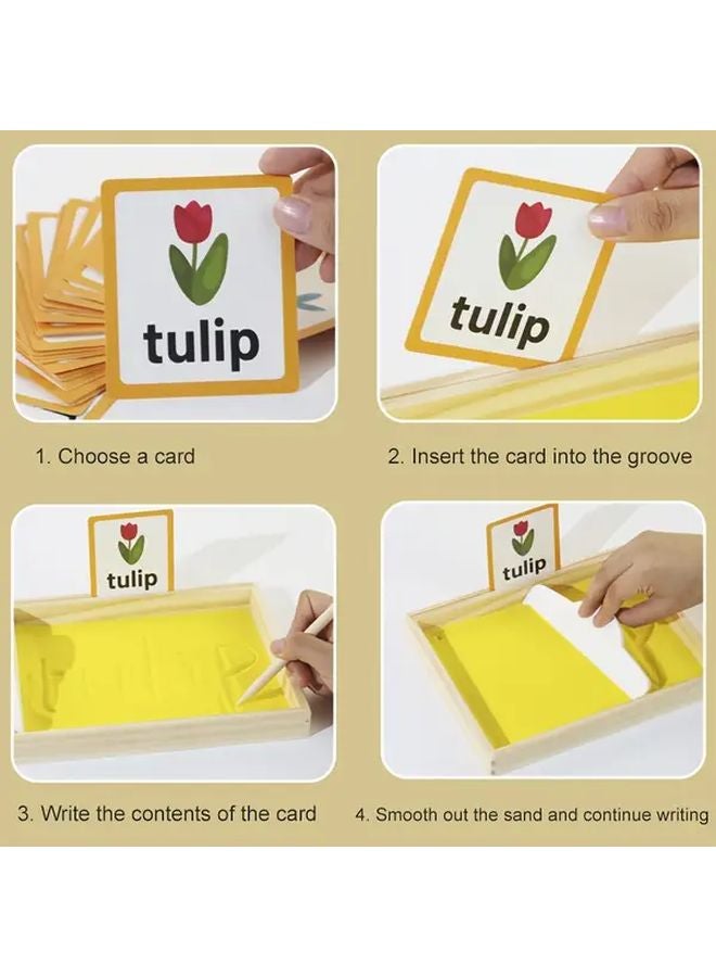 1 صينية رمل خشبية مع قلم لكتابة الحروف والأرقام لعبة تعليمية هدية - Image 5