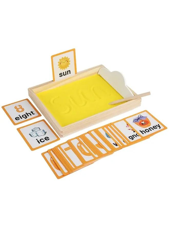 1 صينية رمل خشبية مع قلم لكتابة الحروف والأرقام لعبة تعليمية هدية - Image 1