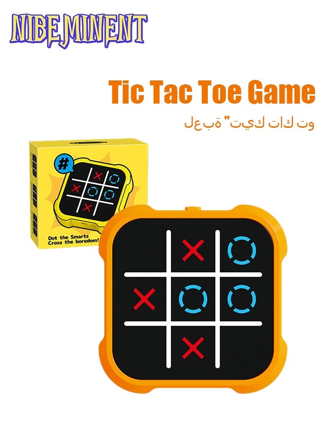 NIBEMINENT Tic Tac Toe Game, 4 in 1 Handheld Educational Game Machine, Electronic Tic Tac Toe Game for Education and Memory Growth, Home, Toy Board Game for Kids and Adults (Orange)  - Image 1