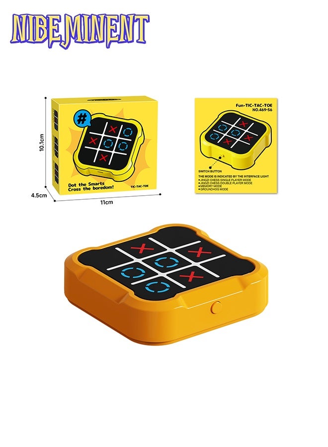 NIBEMINENT Tic Tac Toe Game, 4 in 1 Handheld Educational Game Machine, Electronic Tic Tac Toe Game for Education and Memory Growth, Home, Toy Board Game for Kids and Adults (Orange)  - Image 2
