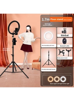 General Mobile Phone Live Light Supplement Anchor Beauty Thin Face Tender Skin Photography Bracket Selfie Hair Ribbon Lighting Desktop Beauty-Specifications:【recommended By The Anchor】 1.7m Floor Stand Dual  - Image 1