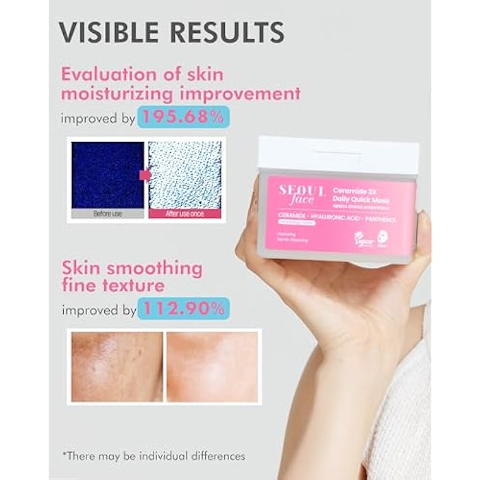 DERMAL Seoul Face Ceramide 3X Daily Quick Mask 36 Sheet – Korean Skincare Vegan Tencel Facial Masks - Intensive Moisturizing, Elasticity Mask Sheets with Hyaluronic Acid, Panthenol, Adenosine - Image 3