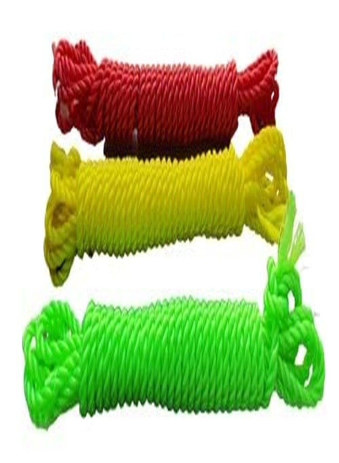 PMK E Store Washing line | Nylon | Rope for Hanging Clothes | Multicolor | Hanging Rope for Both Indoor and Outdoor Purpose | Dry Hanging Outdoor Indoor Travel |Approx 10 Meter Length - 8Nos