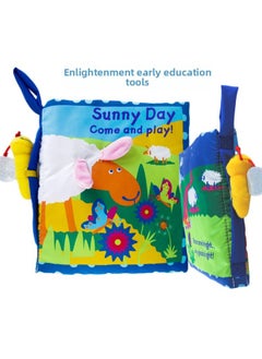 Generic Children's Tail Cloth Book Can't Tear Baby Cloth Book Enlightenment Book Early Education Toy Book Can Bite Po-pop-up Book-Color:Manhattan Cloth Book  - Image 2
