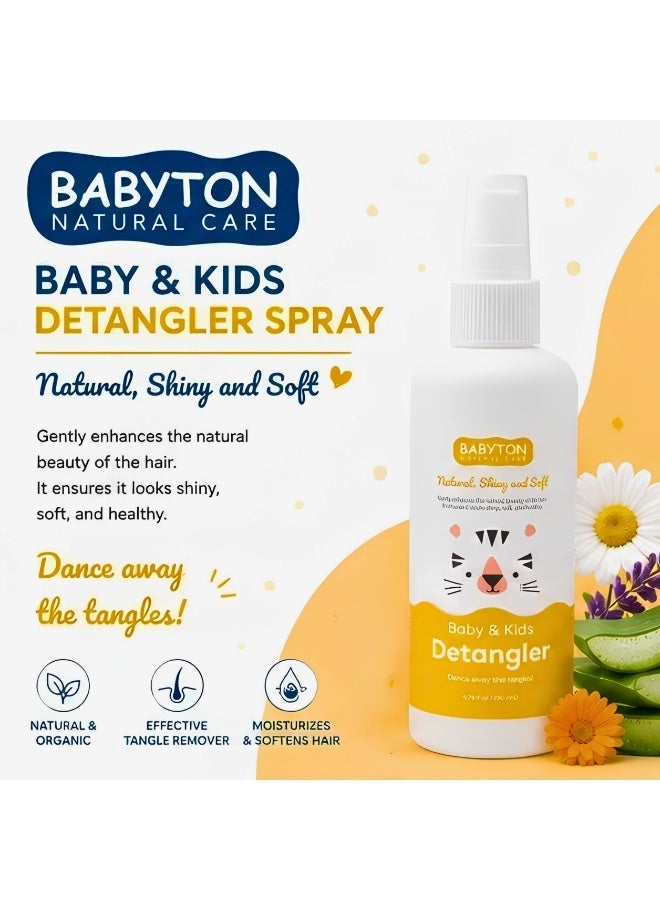 Babyton بخاخ BABYTON بخاخ طبيعي لفك تشابك الشعر للأطفال والرضع - 200 مل | خالي من التشابك والنعومة | صبار، لافندر وبابونج | خالٍ من البارابين، نباتي - Image 2