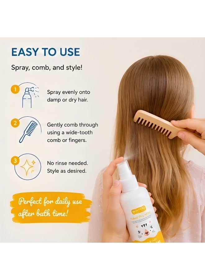Babyton بخاخ BABYTON بخاخ طبيعي لفك تشابك الشعر للأطفال والرضع - 200 مل | خالي من التشابك والنعومة | صبار، لافندر وبابونج | خالٍ من البارابين، نباتي - Image 4