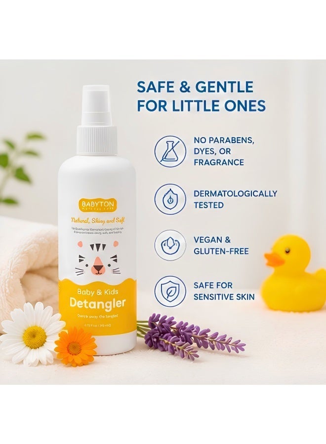 Babyton بخاخ BABYTON بخاخ طبيعي لفك تشابك الشعر للأطفال والرضع - 200 مل | خالي من التشابك والنعومة | صبار، لافندر وبابونج | خالٍ من البارابين، نباتي - Image 5