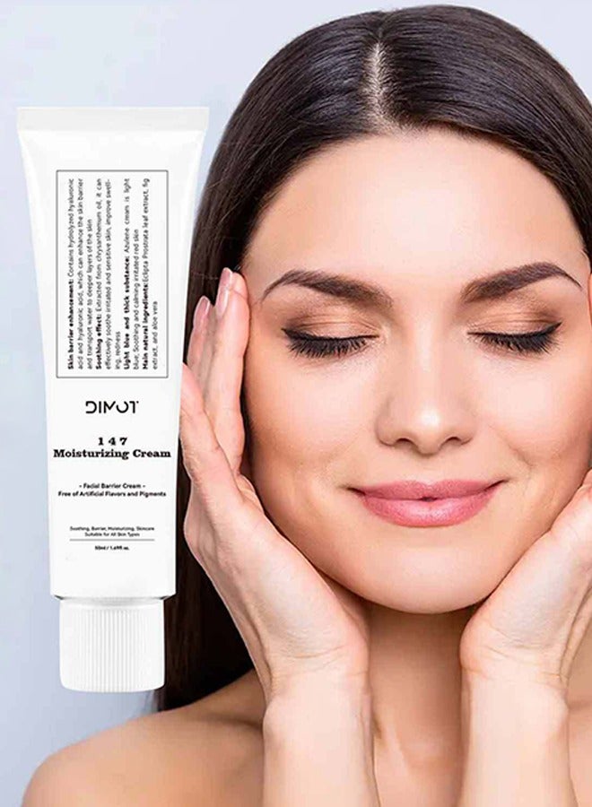 DIMOT 147 Barrier Cream | Daily Skin Barrier Care | Deep Hydrating with Hyaluronic Acid & Ceramides | Korean Vegan Skincare for All Skin Types | - Image 1