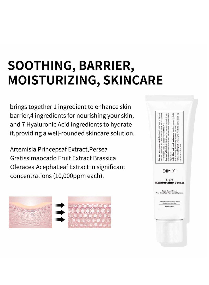 DIMOT 147 Barrier Cream | Daily Skin Barrier Care | Deep Hydrating with Hyaluronic Acid & Ceramides | Korean Vegan Skincare for All Skin Types | - Image 4