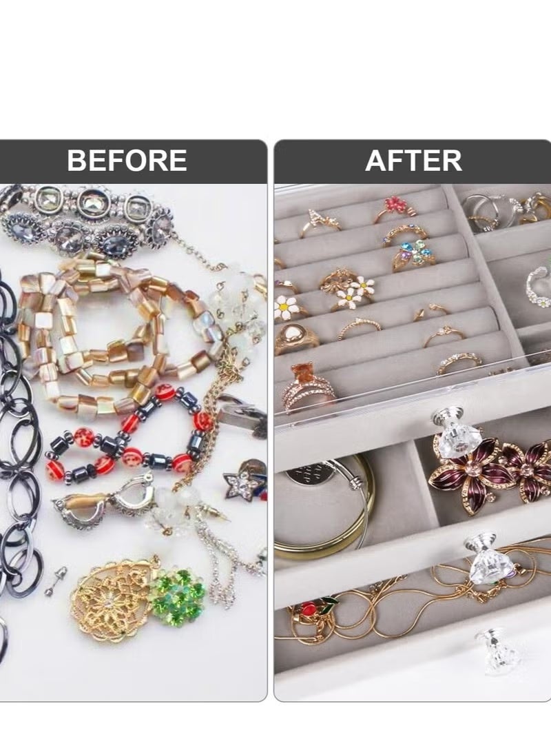 Shein Acrylic Jewelry Boxes and Organizers, Clear Box with 3 Drawers, Stackable Velvet Ring Organizer Tray for Rings, Bracelets, Earrings - 266 - Image 4