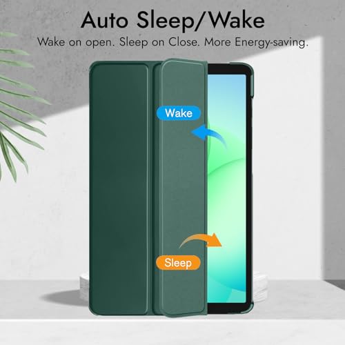 Robustrion Cover for Samsung Galaxy Tab A11 Plus Cover Case 11 inch, Flip Cover Case for Samsung Galaxy Tab A11 Plus Cover/Tab A11+ Tablet Cover with Translucent Back - Dark Green - Image 3
