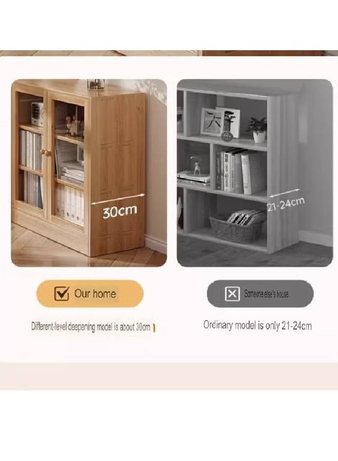 NKX Multi-Layer Storage Bookshelf Rack Stylish Living Room Home Storage with and Transparent Door  - Image 4