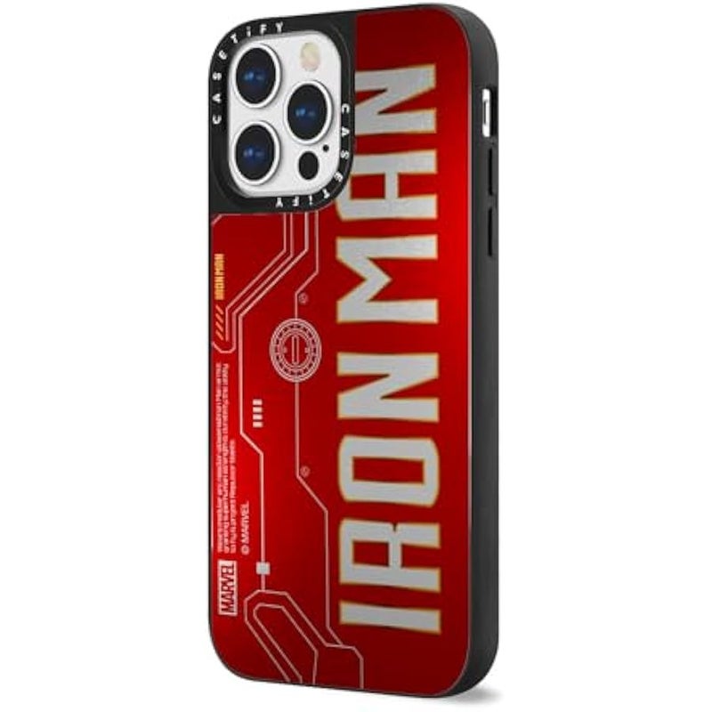 Casetify Mirror iPhone 13 Pro Max Case 【Iron Man Co-Lab/Reflective / 4.9ft Drop Protection/Compatible with Magsafe】 - Iron Man Logo - Silver on Black - Image 5