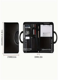 JOLLITY LLC A4 Multifunctional Zipper Document Holder with Notepad Portable Office Organizer for Files Pens and Cards Black Business Carrying Case for Work or Home Use Office Supplies and Accessories  - Image 2