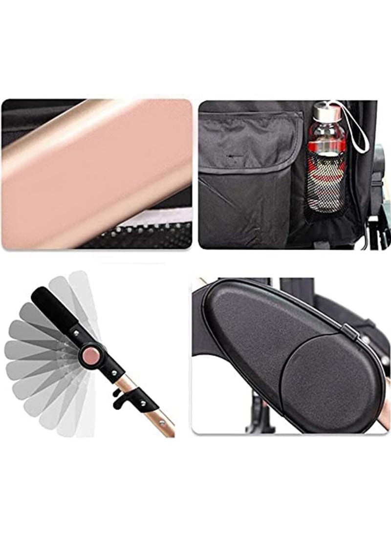 MONOGUE Baby Stroller 3-in-1 with Reversible Seat Convertible Infant to Toddler Travel System with Bassinet Adjustable Canopy, Shock Absorption Suitable for Newborn to 36 Months. - Image 5