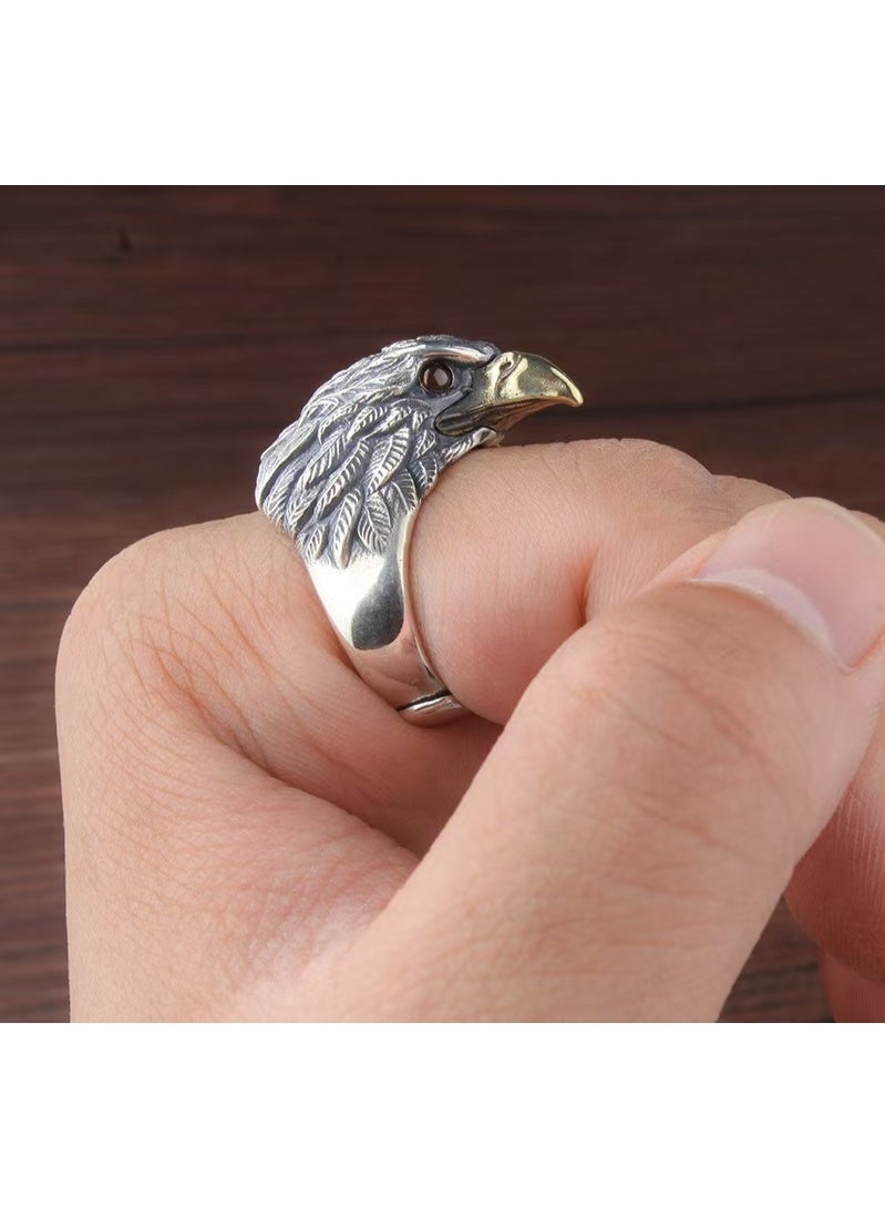 Akali Vintage Eagle Head Ring Stainless Steel Animal Bird Design Statement Jewelry Fashion Biker Ring for Men Gift - Image 2