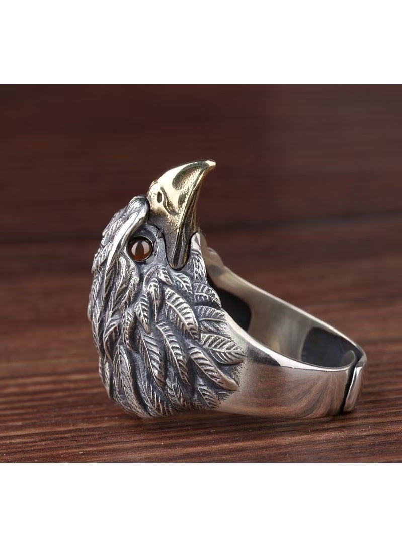Akali Vintage Eagle Head Ring Stainless Steel Animal Bird Design Statement Jewelry Fashion Biker Ring for Men Gift - Image 3