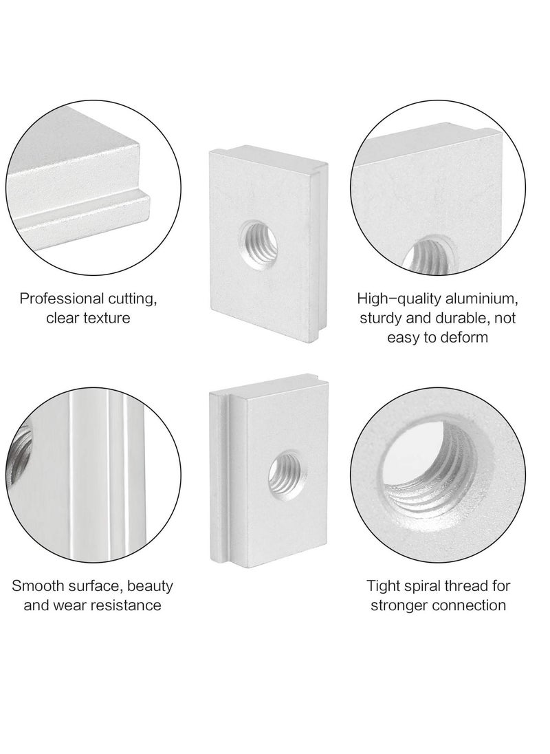 M8 T Slot Nut Set - 10 Pack Aluminum Sliding T-Nuts for Woodworking, Threaded T-Track Fasteners for Easy Assembly and Secure Connections