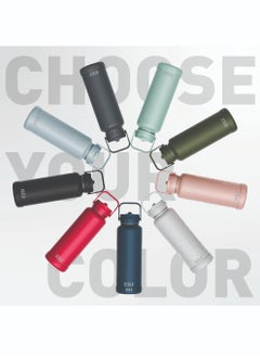 BEOLA 750ml Water Bottle 18/8 Stainless Steel 304 Double Wall Insulated Thermos Bottle with Straw Lid and wide mouth, 2 lids included, Hot Cold Liquids Sports Bottle, 24oz (Lava Gray)  - Image 5