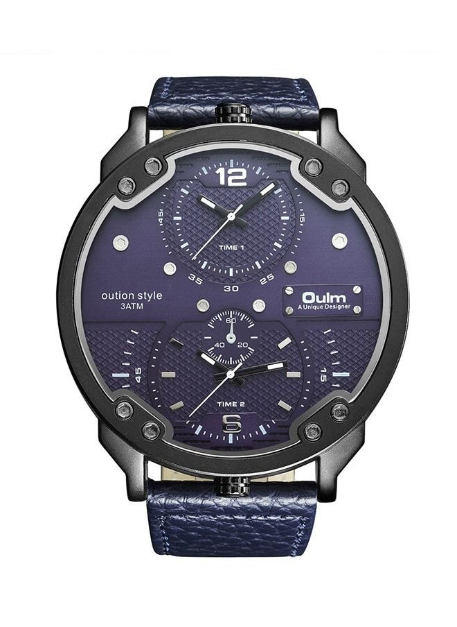 Oulm - OULM Men's Multi Time Zone Large Dial Quartz Watch - Image 1