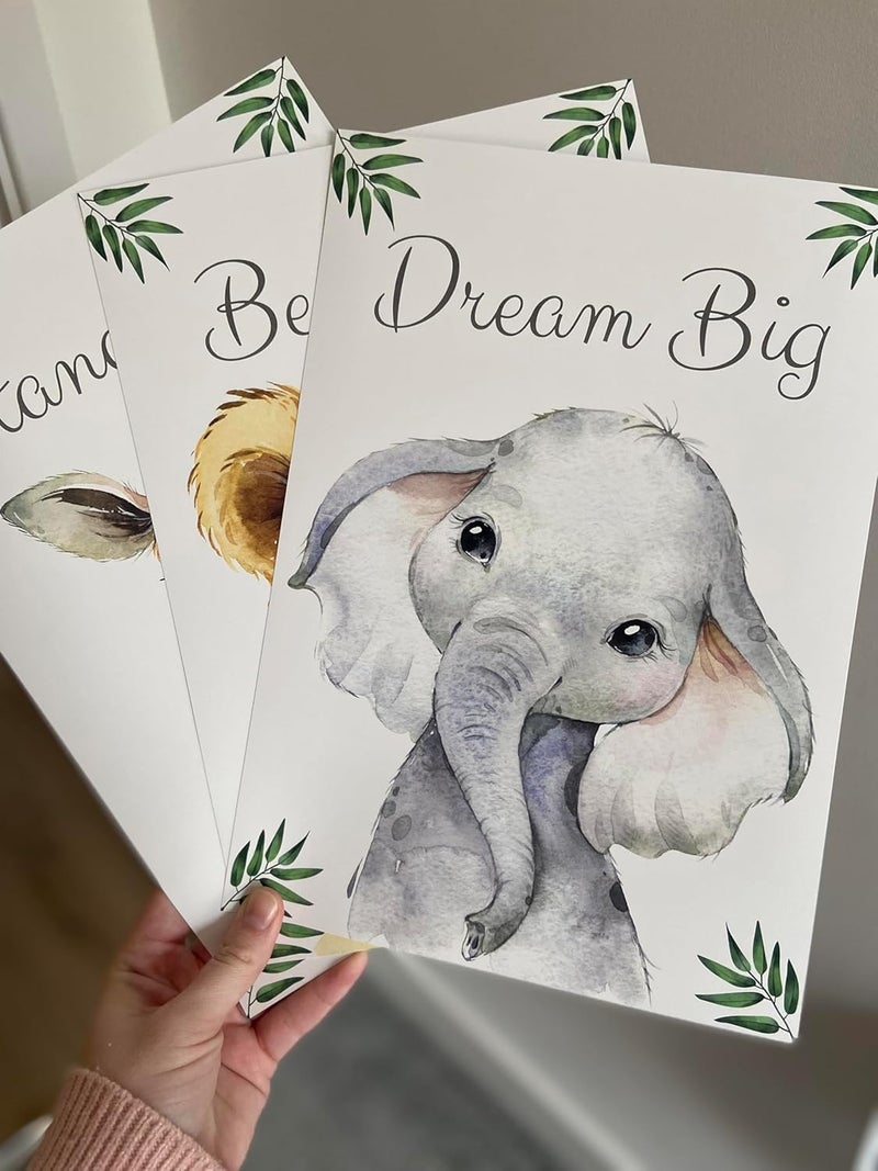 Eviepops Prints مجموعة فنون جدارية للأطفال عن حيوانات السفاري - Image 4