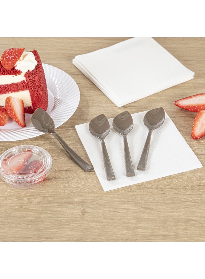 Restaurantware ملاعق حلوى 4.5 × 1 بوصة، 500 ملعقة تذوق قابلة للتصرف - مقابض قوية، بلاستيك رمادي أنيق لملاعق الآيس كريم، ثقيلة، للجيلاتو، السندات، البودينغ، وأكثر - Image 4