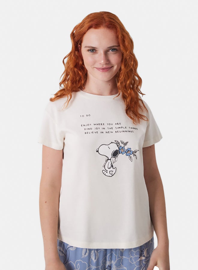 women'secret Cotton Short Sleeve T-Shirt - Image 1
