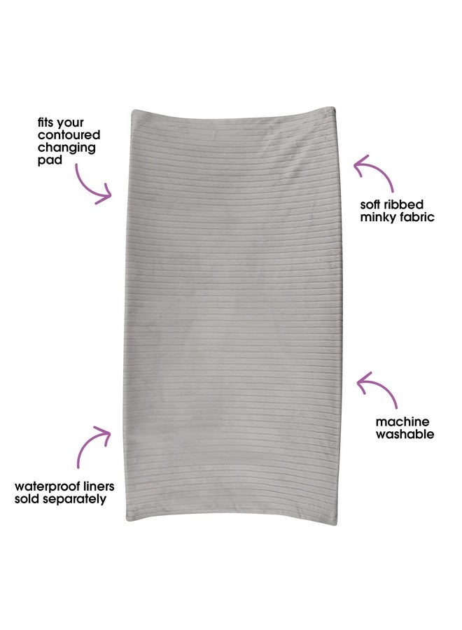 Boppy Changing Pad Cover, Gray Ribbed Minky - Image 3