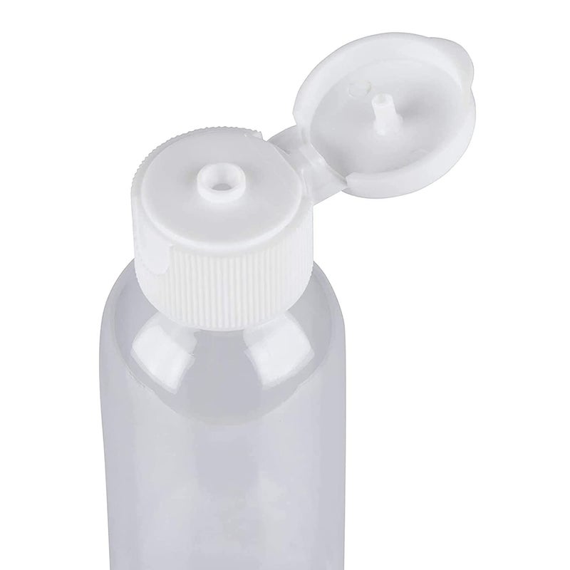 dinojames dinojames Empty Refillable Round Plastic Bottles with Flip Top Caps White 100 ml Set of 20 - Image 5