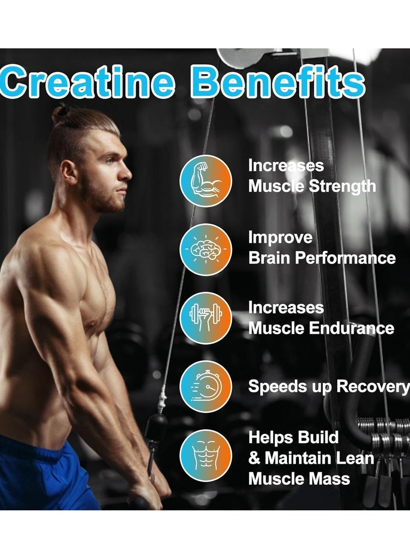 LIFEBOOST Creatine Monohydrate Gummies 5000mg for Men & Women, 120 CT Chewable Creatine Monohydrate for Muscle Support, Energy Boost, 5g of Creatine Monohydrate per Serving - Sugar Free,Vegan (Blueberry Flavor) - Image 3