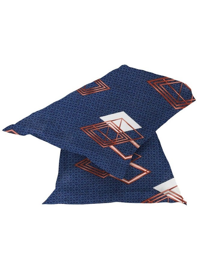 BSB HOME Cotton Pillow Cover/Case Set (2 Pcs) - 18"x28" inches, Blue&Brown - Image 1