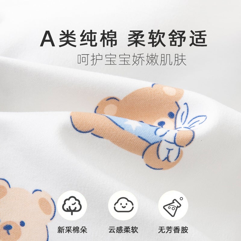 Children''s T-shirt long-sleeved clothes newborn single-piece top girls cotton clothes boys baby spring and autumn base shirt - Image 4