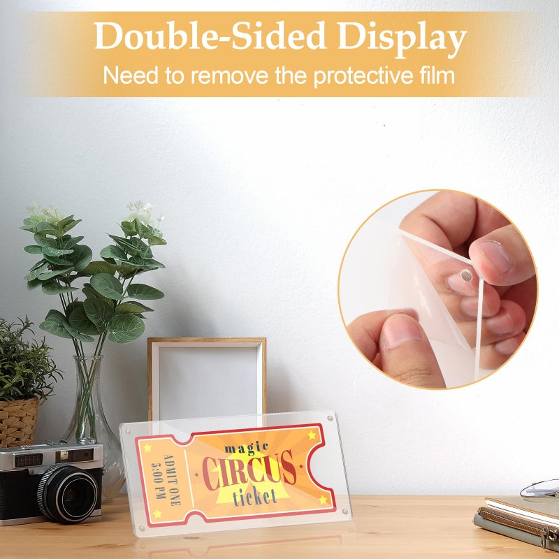 MSHUNKEJI Acrylic Ticket Stub Display 4x9 Inch Clear Ticket Stub Holder Ticket Stub Organizer Ticket Stub Frame Ticket Protector Double Sided for Collectors Display Protect Movie Concert Play Show Ticket (1) - Image 5