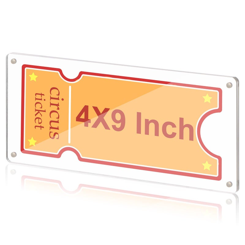 MSHUNKEJI Acrylic Ticket Stub Display 4x9 Inch Clear Ticket Stub Holder Ticket Stub Organizer Ticket Stub Frame Ticket Protector Double Sided for Collectors Display Protect Movie Concert Play Show Ticket (1) - Image 1