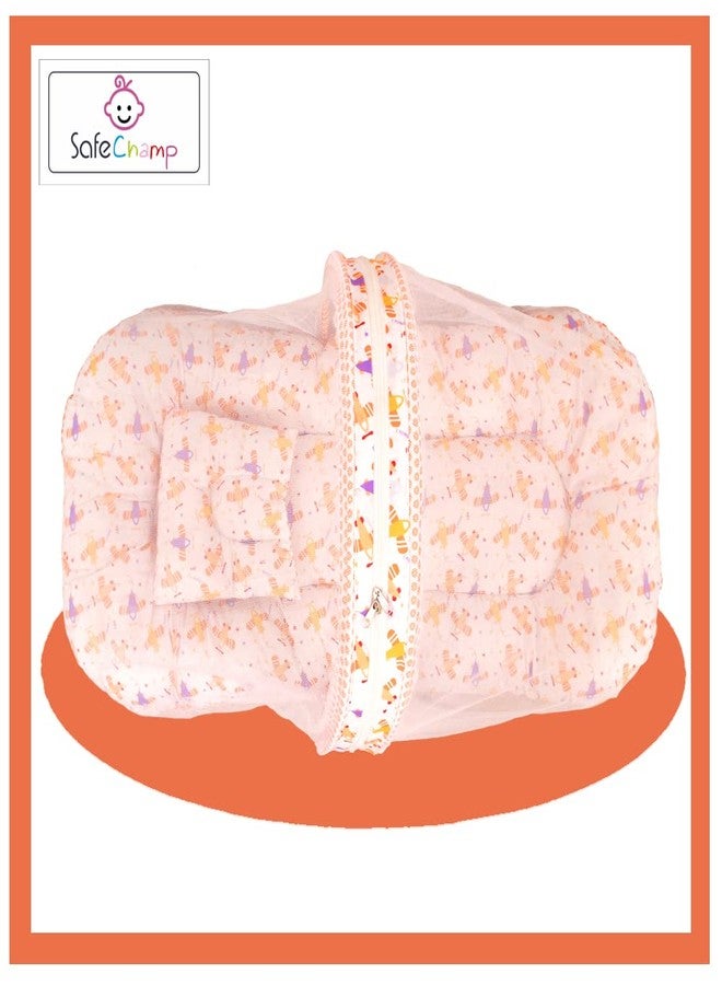 SafeChamp طقم مفروشات أطفال SafeChamp Lite Air مع ناموسية ووسادة (برتقالي) - Image 4