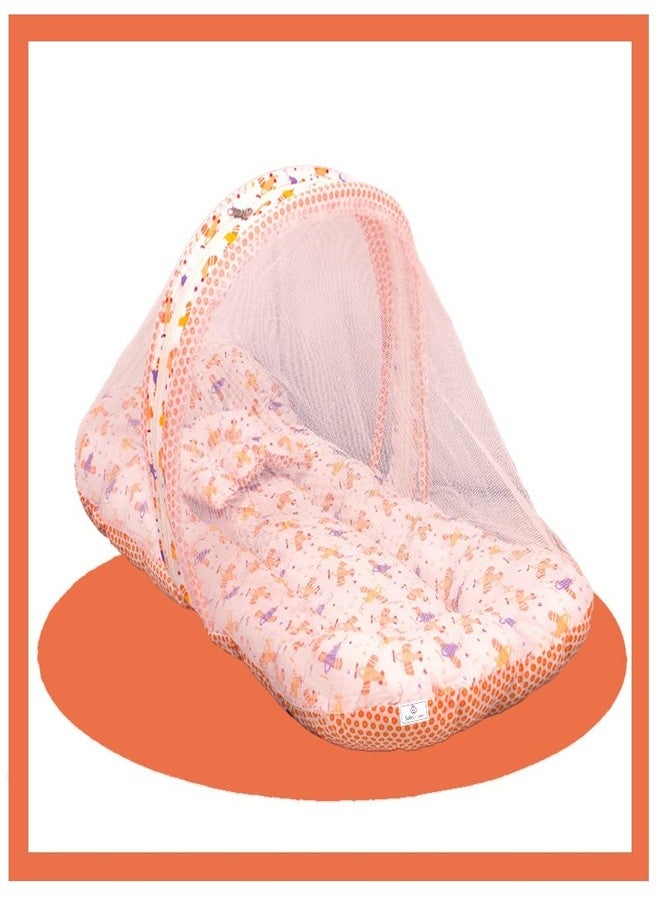 SafeChamp طقم مفروشات أطفال SafeChamp Lite Air مع ناموسية ووسادة (برتقالي) - Image 1