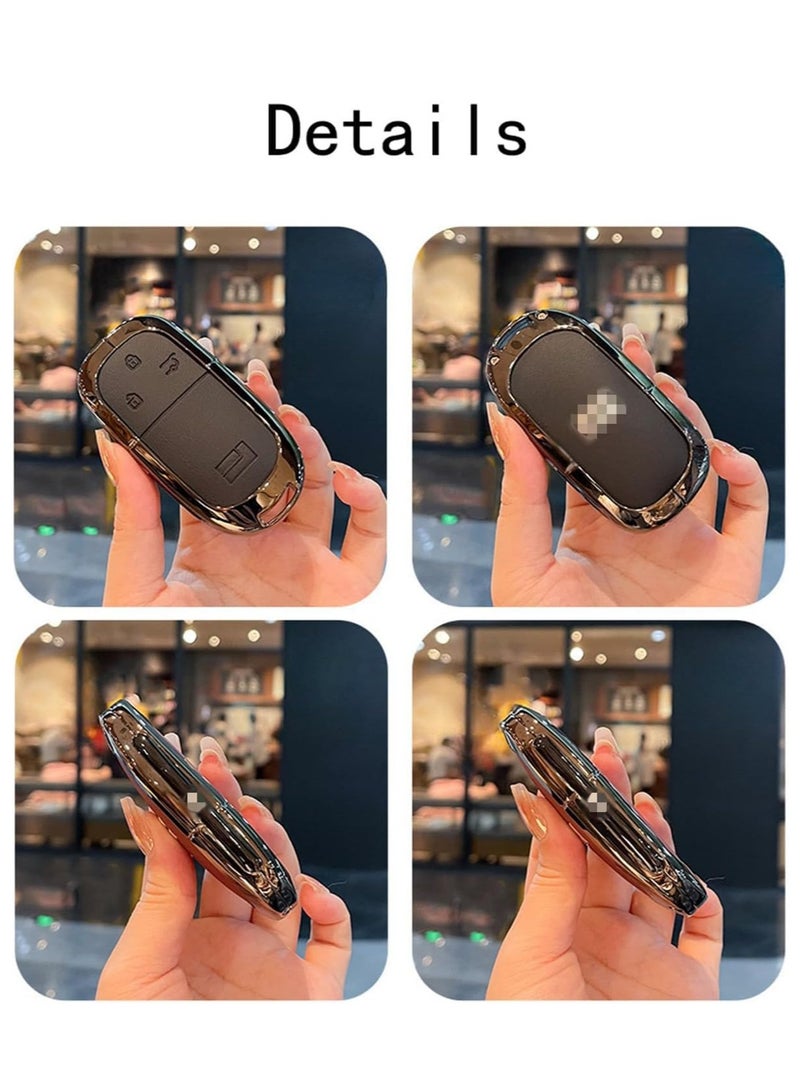 Car Leather Key Fob Cover For BAIC Jishi Polestone 01 Rox 01 2023 2024 2025 Remote Cover Case Shell Keychain Ring Holder Accessories - Image 3