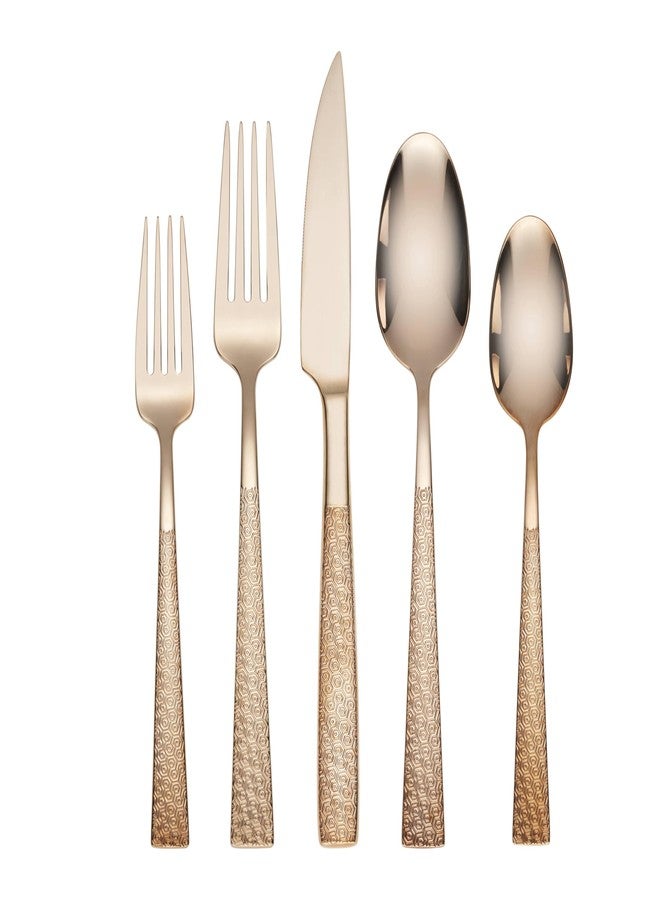 Hampton Forge 895119 Rose In Full Rose Gold 40 Piece Flatware Set - Image 1