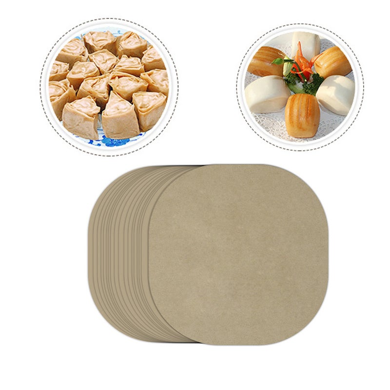 100 Sheets Unbleached Paper Cookie Baking Sheet Oven Baking Paper Steamer Pans Safe Non-Stick Precut Baking Parchment Disposable Silicone Paper(Burlywood) - Image 2