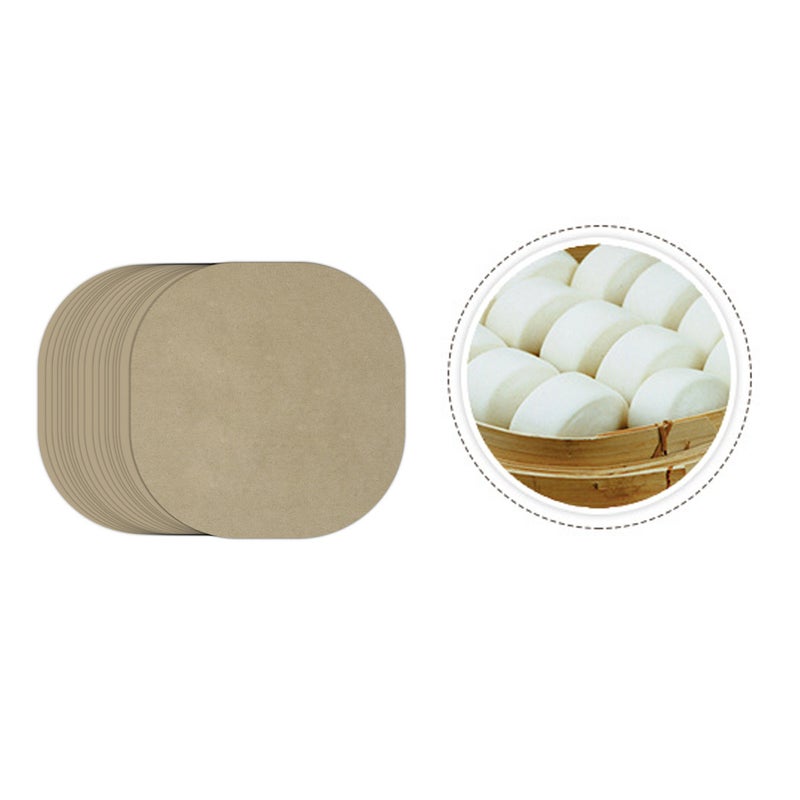 100 Sheets Unbleached Paper Cookie Baking Sheet Oven Baking Paper Steamer Pans Safe Non-Stick Precut Baking Parchment Disposable Silicone Paper(Burlywood) - Image 4