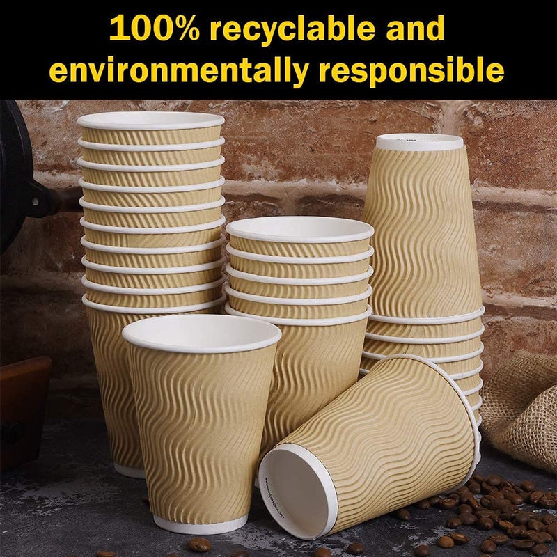 SEZ Premium Ripple Paper Cups for Wedding Event and Office UseBrown360 Ml Pack of 75 Pcs - Image 5