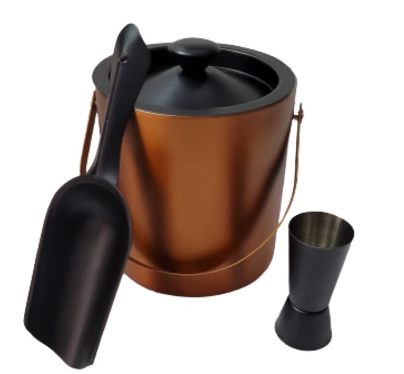 Proniks Stainless Steel Insulated Ice Bucket with Ice Scope and with Peg Measure Keeps Ice Cold for 6 h Great bar Tools for Home bar Accessories Mini bar Wine Large Medium Small - Image 1