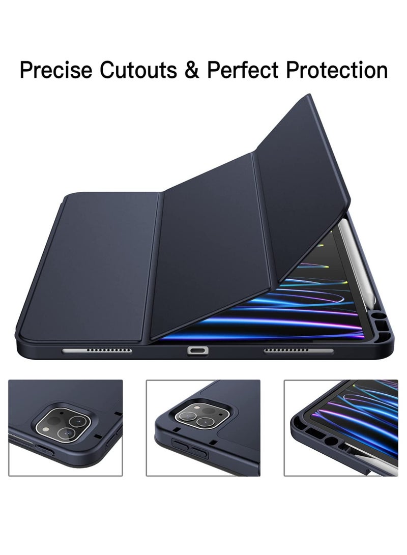 DUSALA Compatible with iPad Pro 12.9 inch Case 2022 2021  Model Number A2378 A2379 A2461 A2462 TPU Flexible Back Cover with Pencil Holder Auto Wake Sleep - Image 3