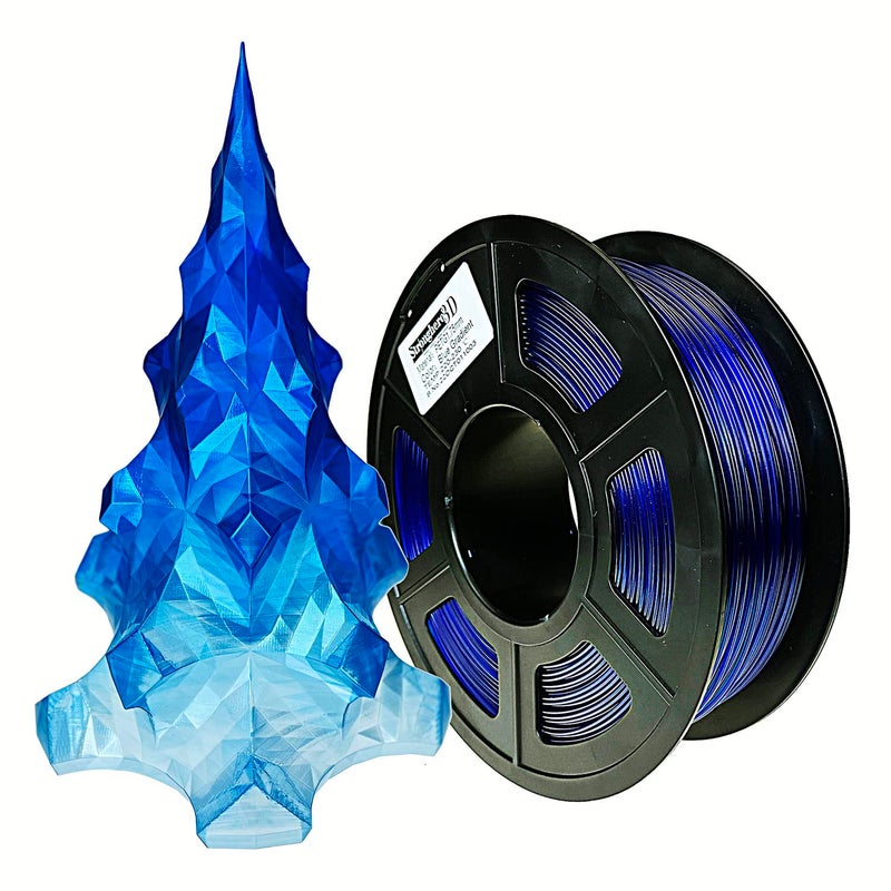 Stronghero3D PETG 3D Printer Filament 1.75mm,Gradient Multicolors,Dual Color Blue to Translucent,1kg(2.2lbs) Accuracy +/-0.05mm for ender3 Cr10 - Image 1