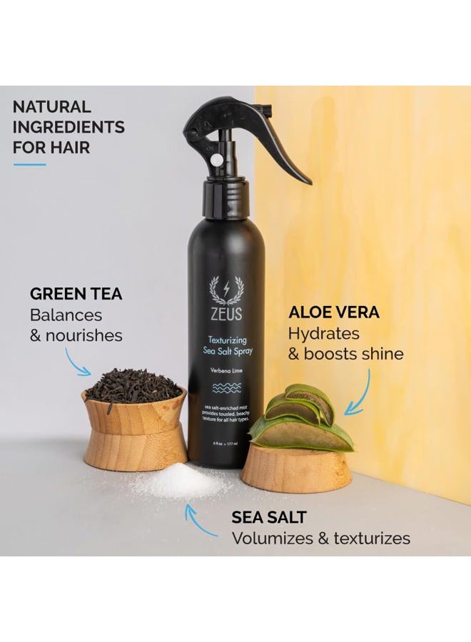 Zeus Texturizing Sea Salt Hair Spray, Professional Volumizing & Styling Mist, Enhance Texture & Volume for Effortless Beachy Hair & Beard, Lightweight Hold & Matte Finish (Made in USA) - Image 2