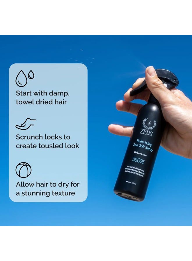 Zeus Texturizing Sea Salt Hair Spray, Professional Volumizing & Styling Mist, Enhance Texture & Volume for Effortless Beachy Hair & Beard, Lightweight Hold & Matte Finish (Made in USA) - Image 5