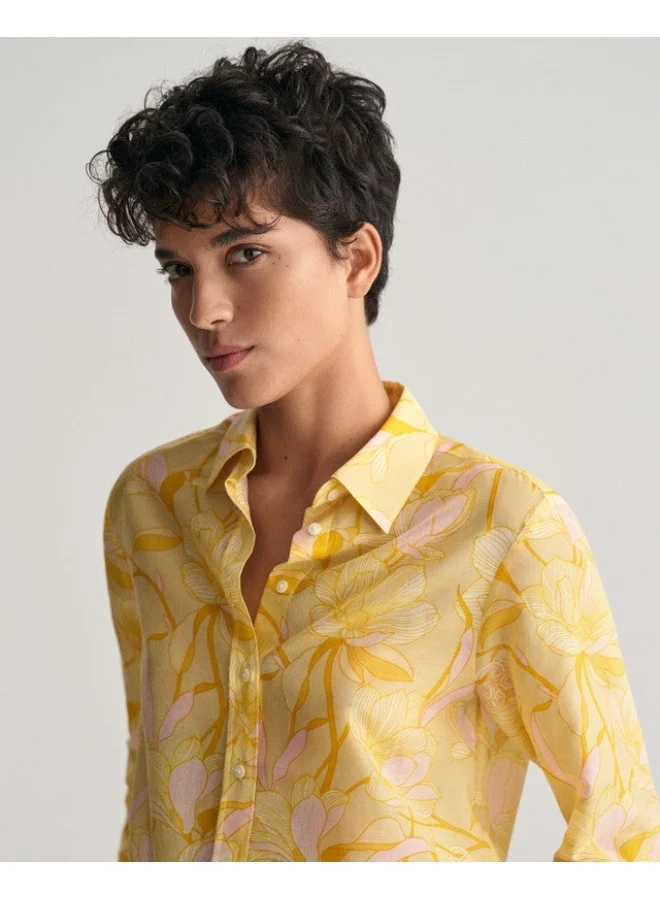GANT Gant Regular Fit Magnolia Print Cotton Silk Shirt