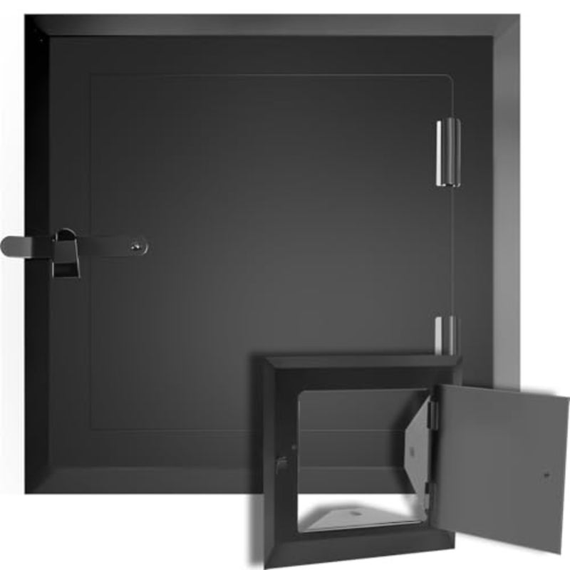Yaocom 1 Pack 8" x 8" Steel Chimney Cleanout Door Fireplace Trap Door with Secure Closing Clasp Design for Ashes Indoor Outdoor Wall Chimney - Image 1