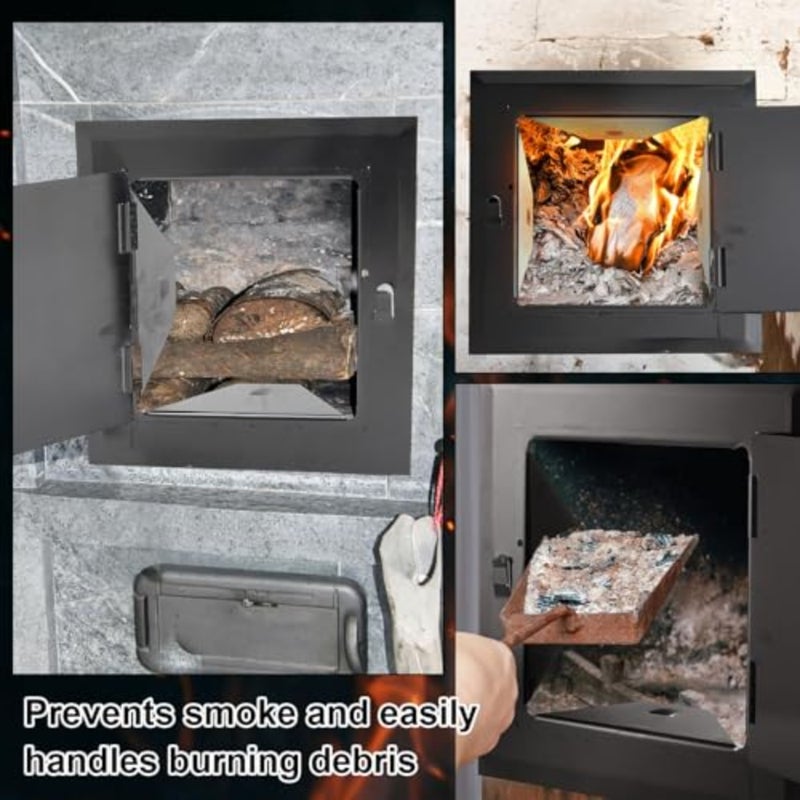 Yaocom 1 Pack 8" x 8" Steel Chimney Cleanout Door Fireplace Trap Door with Secure Closing Clasp Design for Ashes Indoor Outdoor Wall Chimney - Image 5