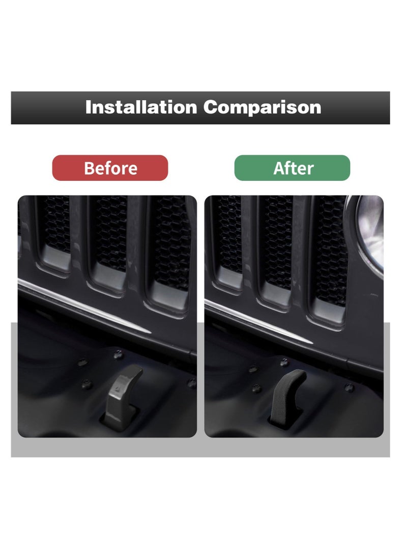 Excefore Car  Tow Hook, Bumper Tow Hook Covers, Front Bumper Tow Hook Rubber Sleeve Protectors, Compatible with Jeep Wrangler 4XE JL JK & Gladiator JT 2007-2024 (Black)  - Image 5